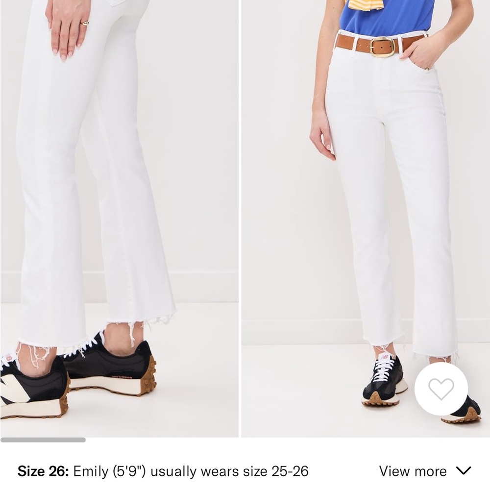 MOTHER The Hustler Ankle Fray White Jeans - Like new
